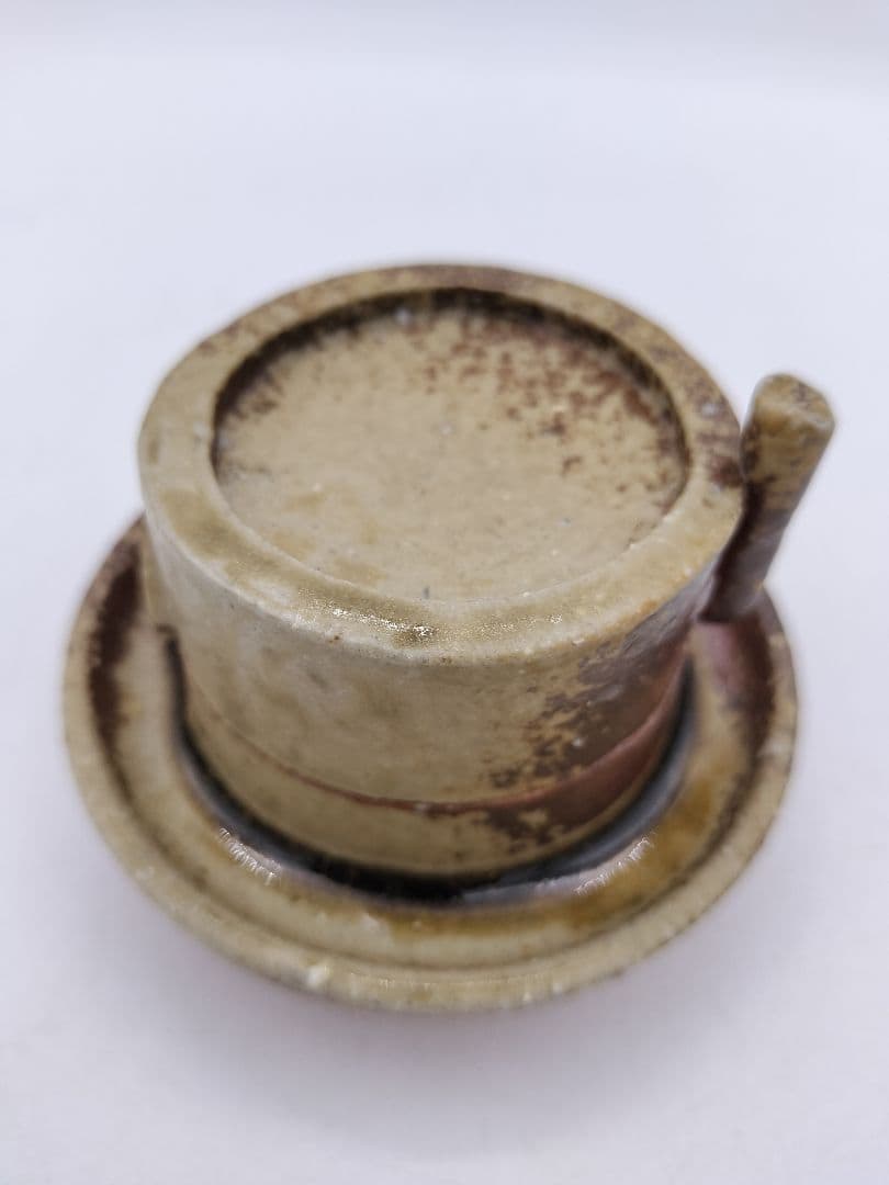 c638 香合 信楽 碾臼 高橋楽斎 木箱 茶道具 古物