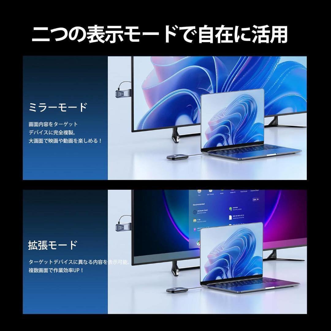 ワイヤレス HDMI 無線送受信機セット PD65W充電対応 最大50m無線伝送