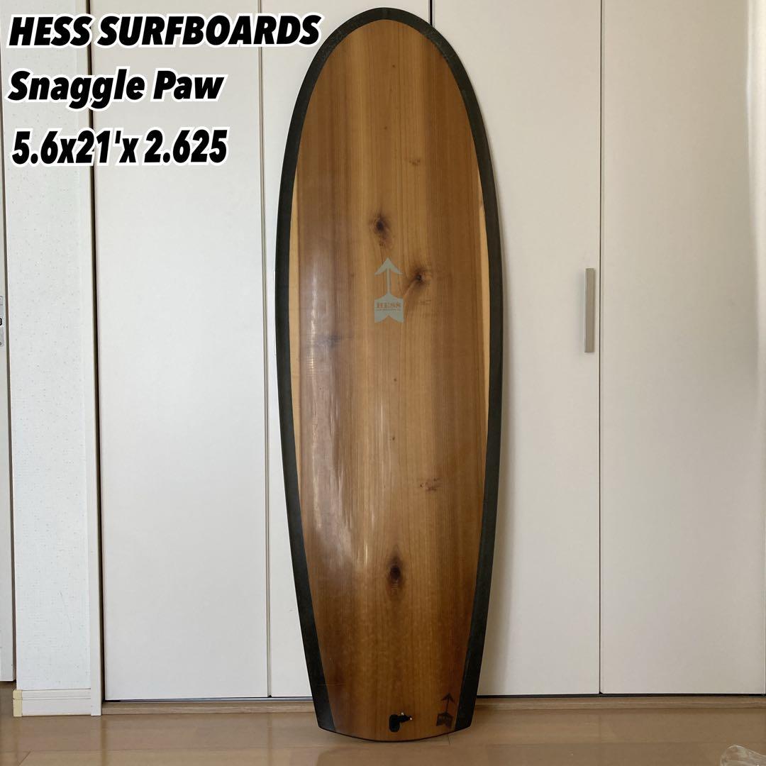 【手渡可】ヘスサーフボードスナッグルパウ5.6x21'x 2.625 フィン付き