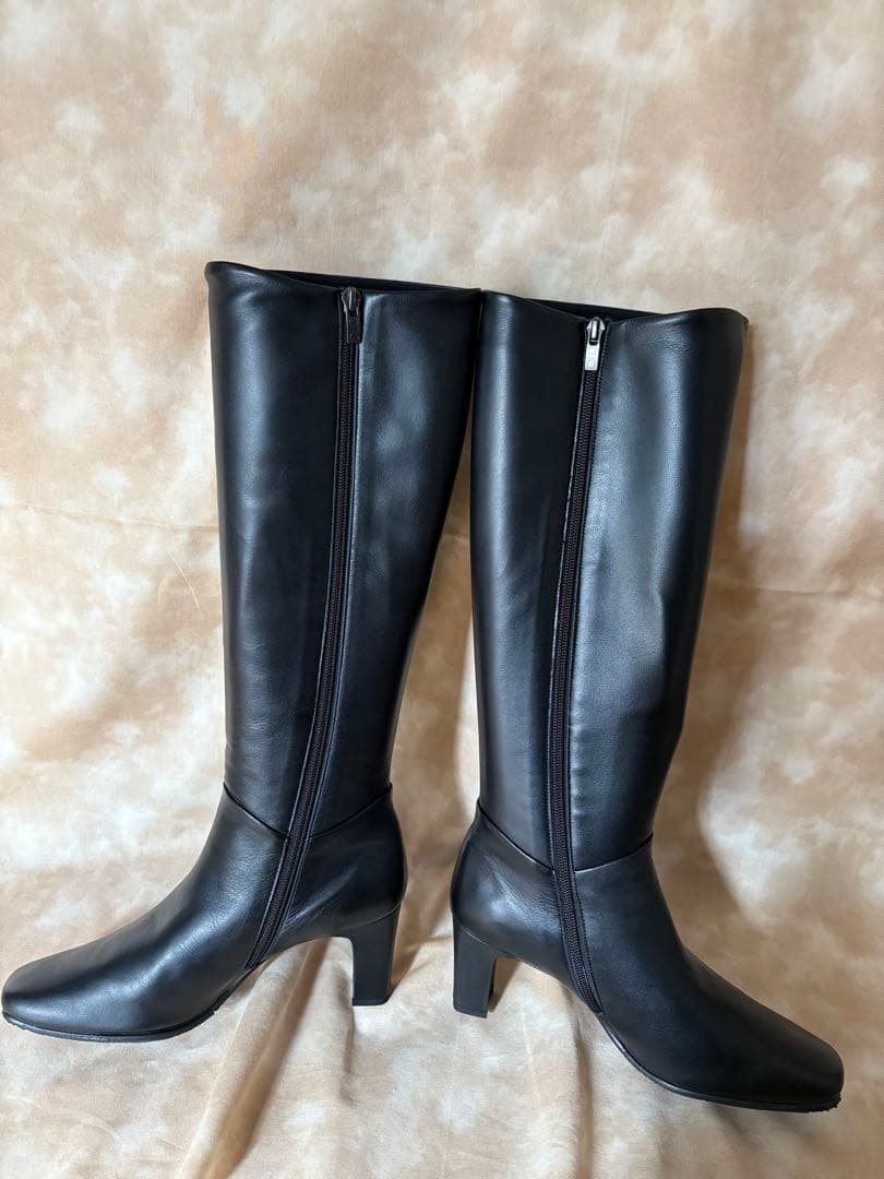 ブラックレザー ロングブーツ Modeet Jacobo DICI売り尽くし