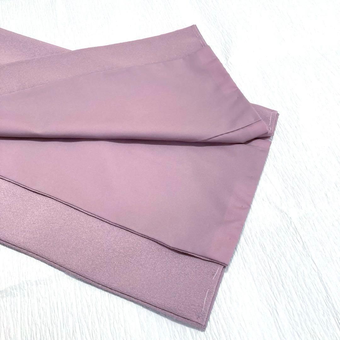 【未使用美品✨】東レシルック　洗える着物　色無地　紅藤色　紋付　手縫い仕立てO1