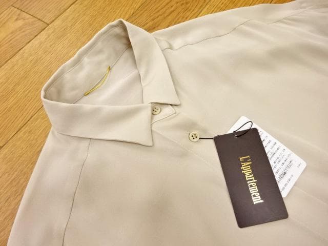 【新品】L'Appartement ウォッシャブル シルクシャツ 生成