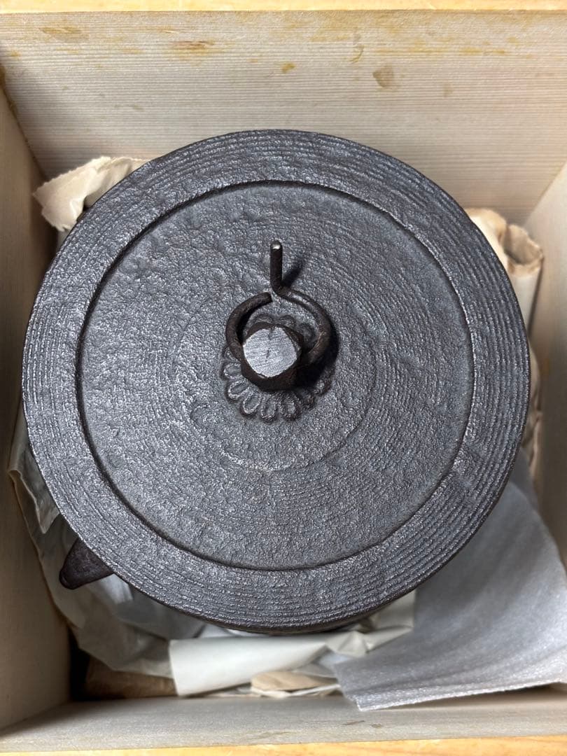 未使用 風炉釜 茶釜 菊池政光 友箱 竜雲釜