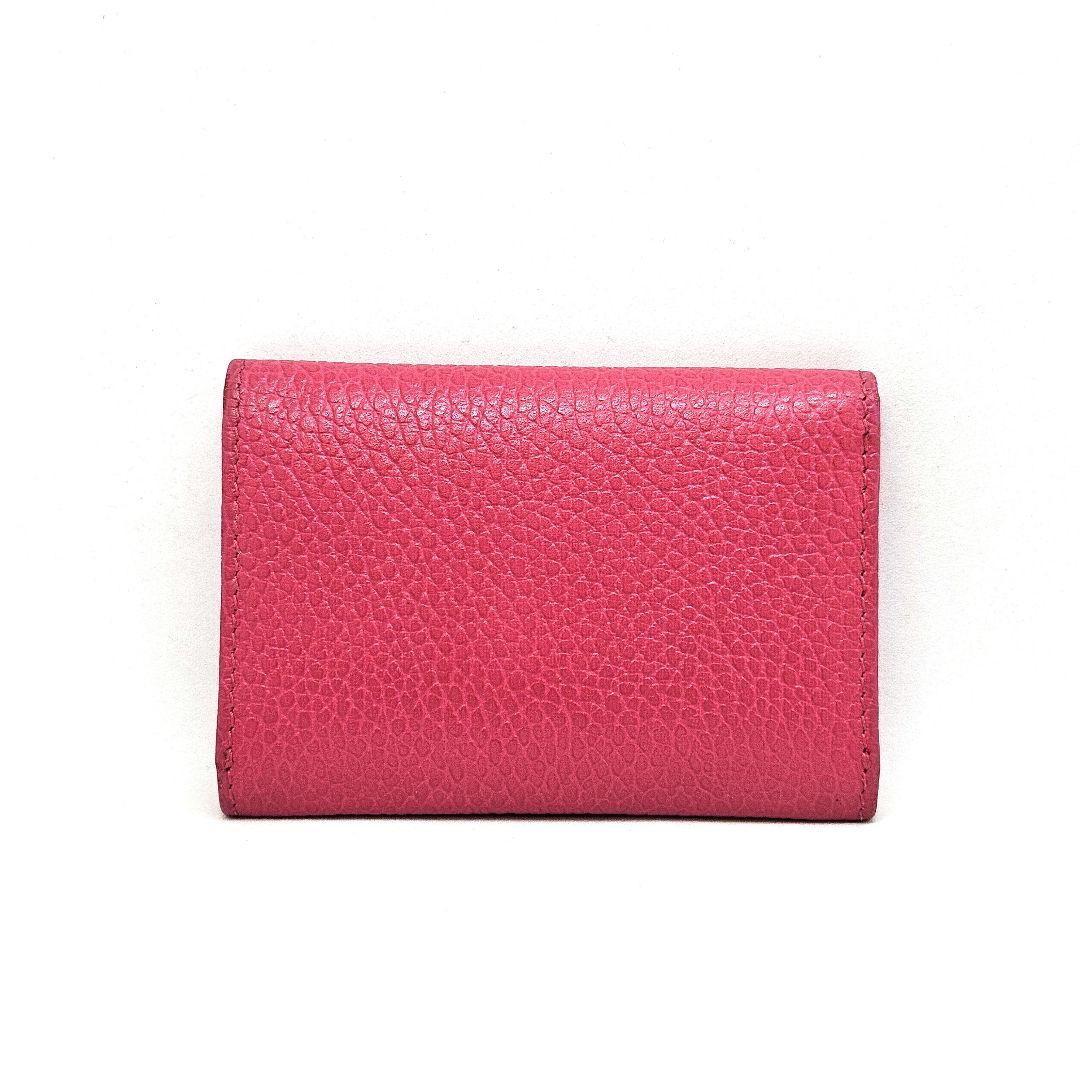 GUCCI GGロゴ マーモント レザー 名刺入れ カードケース ピンク