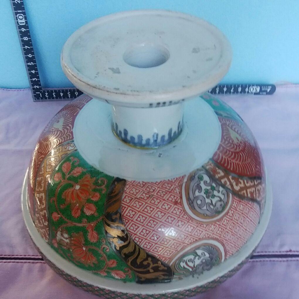 伊万里錦手コンポート台脚付果物鉢