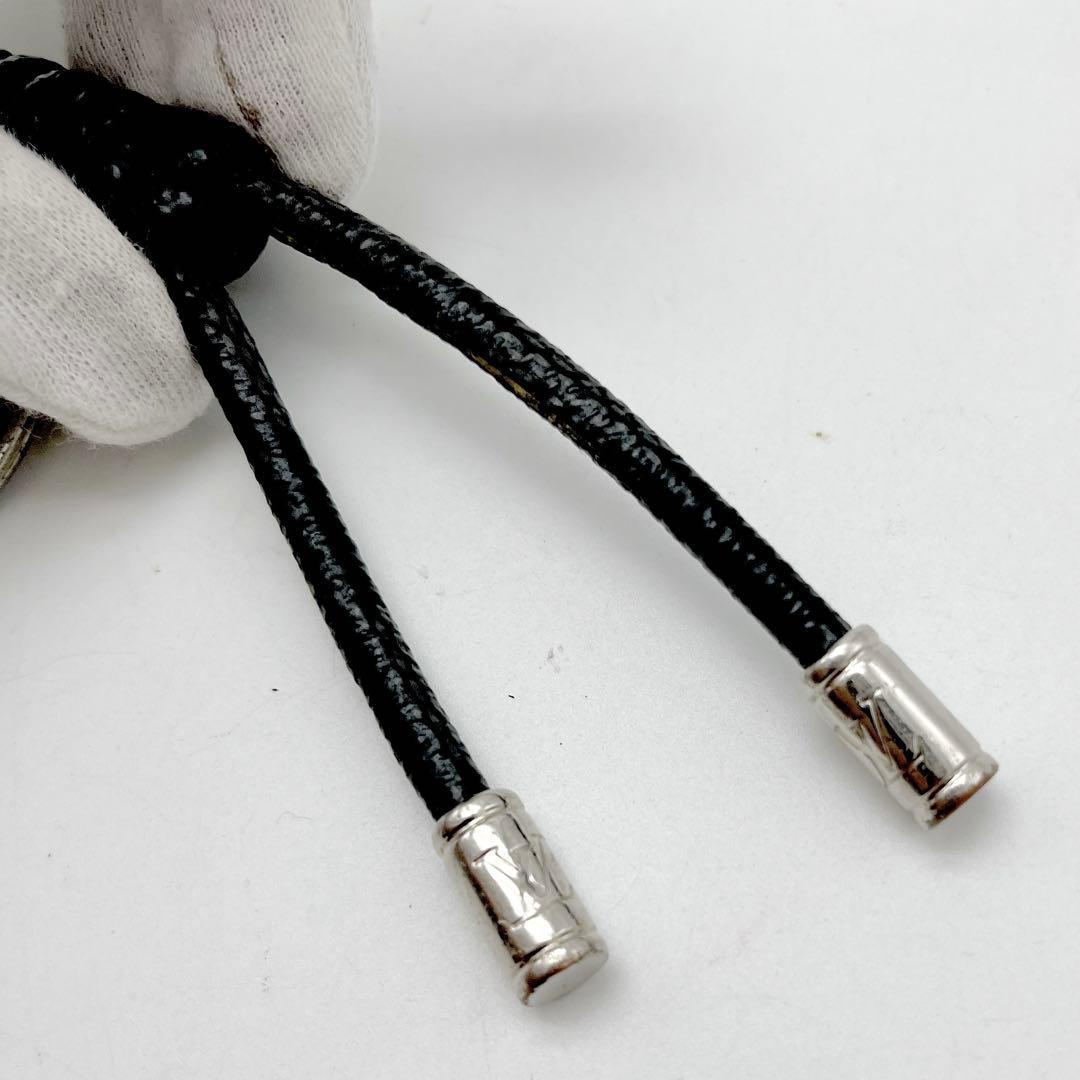 ルイヴィトン ダミエグラフィット キーホルダー レザーロープ キーチャーム 黒