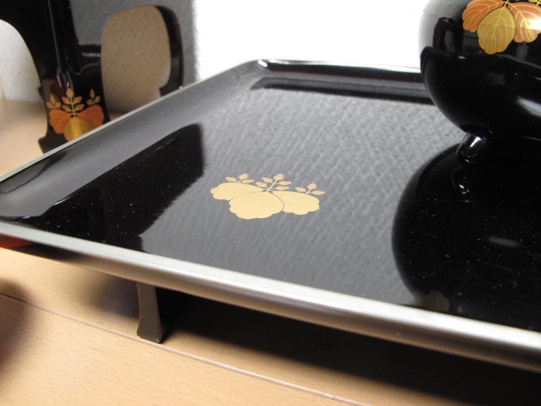 屠蘇器揃 光斎作 黒塗銀縁 古美術品 共箱