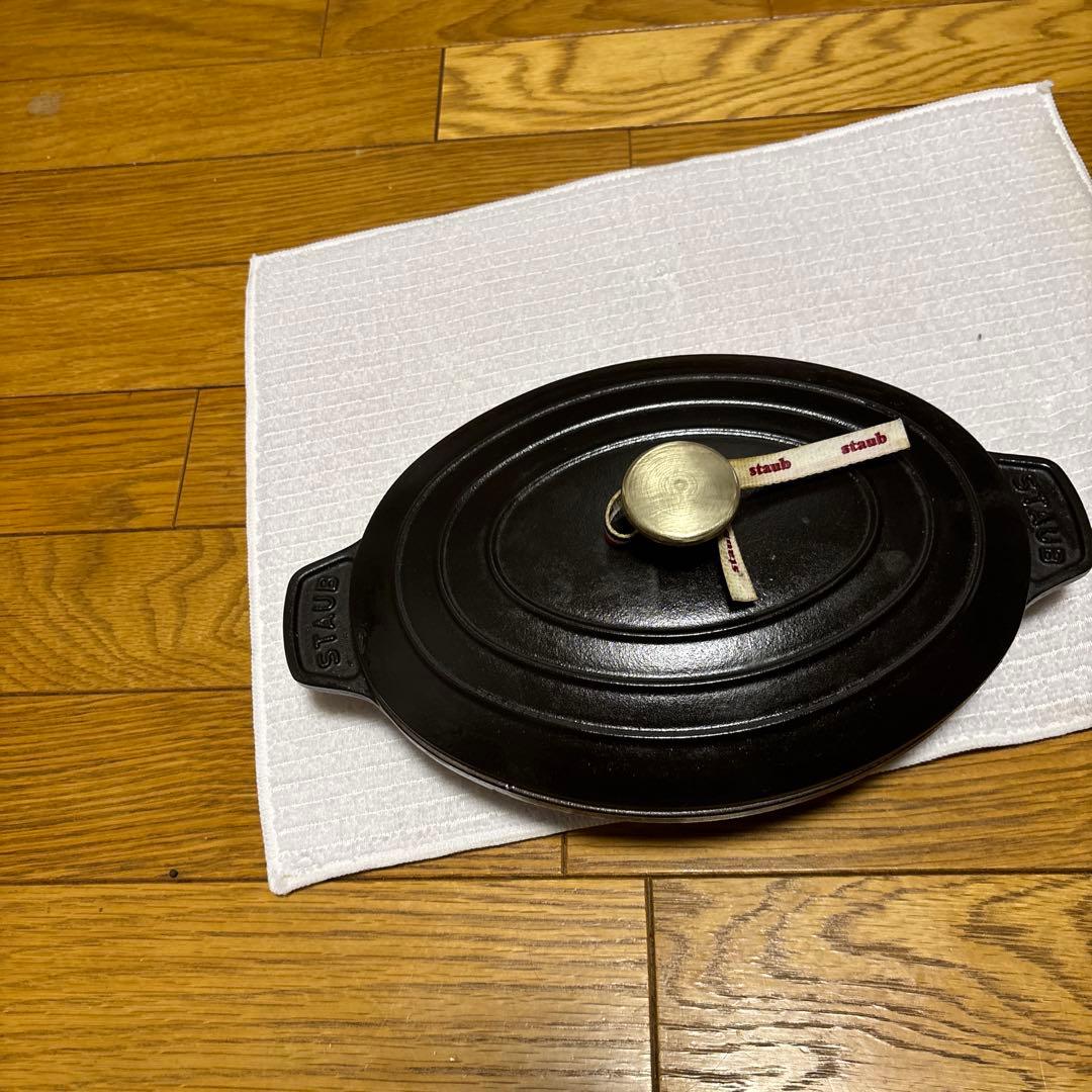 staub オーバル　ホットプレート　23 ブラック　黒　ストウブ