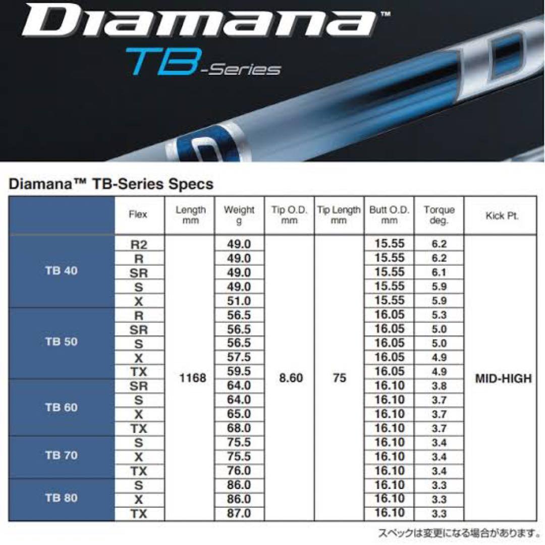 Diamana TB 50s / ドライバー用 / キャロウェイスリーブ）