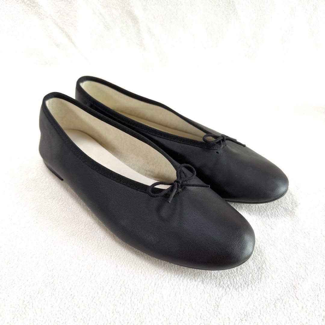 極美品・箱付✨レペット リルー バレエフラット レザー ブラック 37