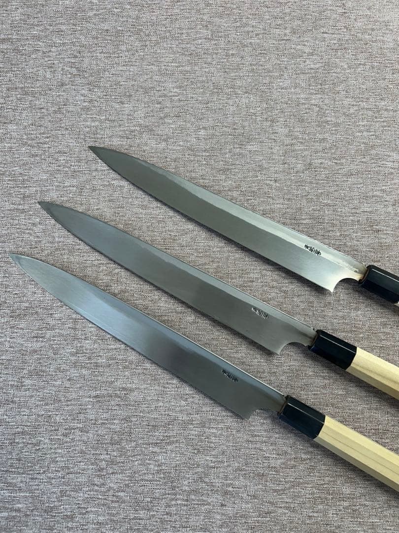 [3個セット] 包丁 柳刃包丁 270mm 安来鋼青紙２号 水牛八角柄