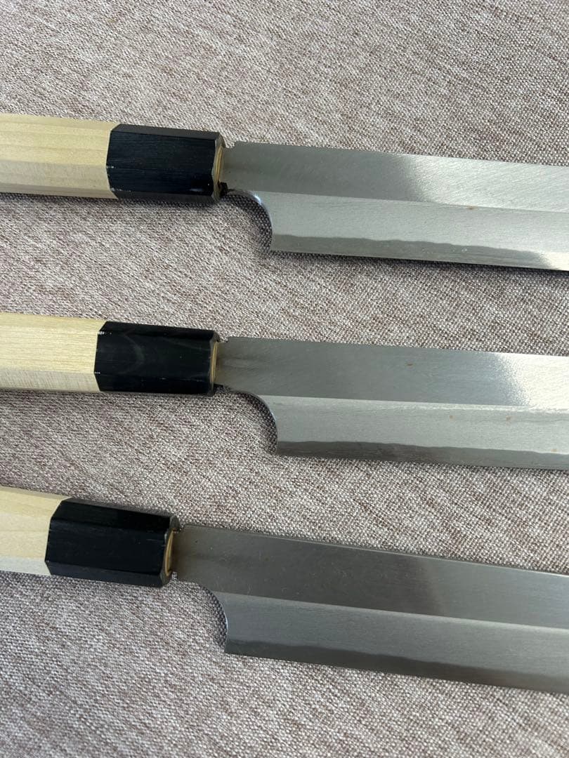 [3個セット] 包丁 柳刃包丁 270mm 安来鋼青紙２号 水牛八角柄