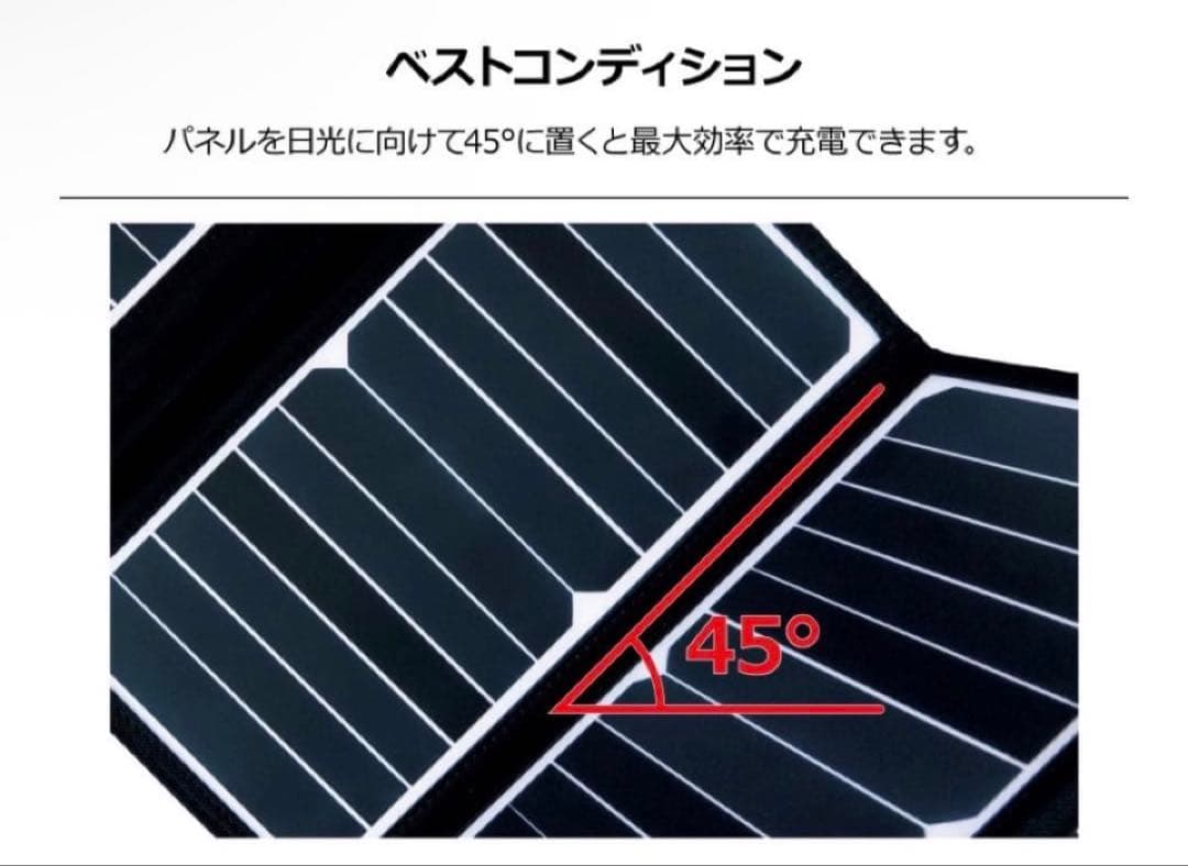 80. 60W ソーラーパネル 9面折畳み 防水タイプ