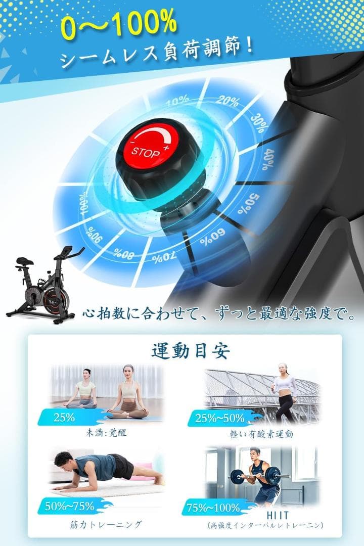 【270】CHAOKE フィットネスバイク スピンバイク エアロバイク 【Zwi