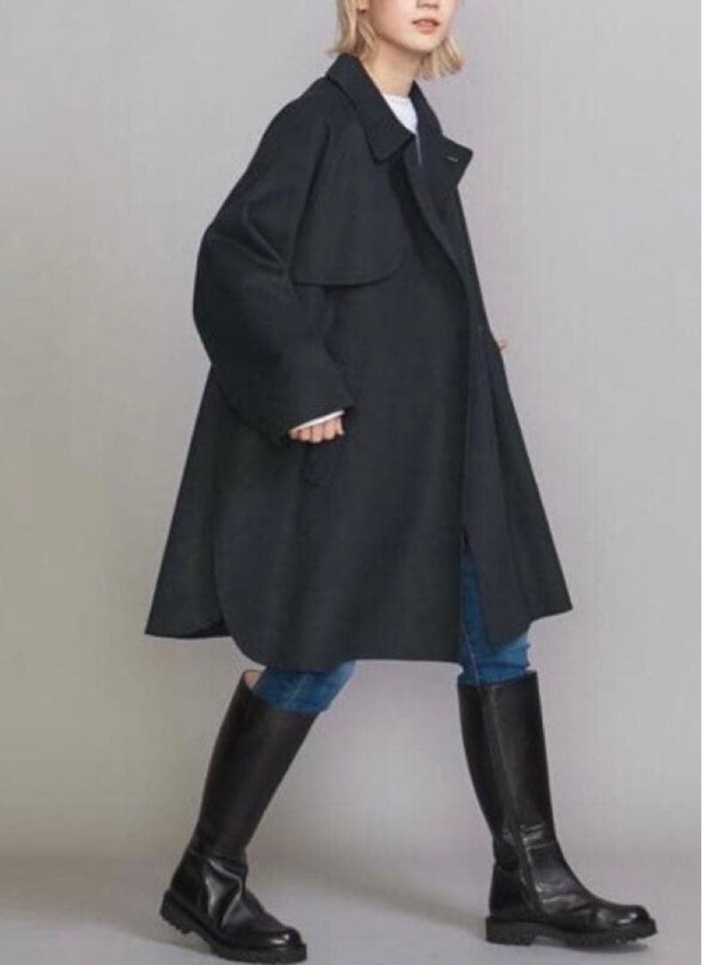 Beauty & Youth リバー ポンチョ コート Dark Green M