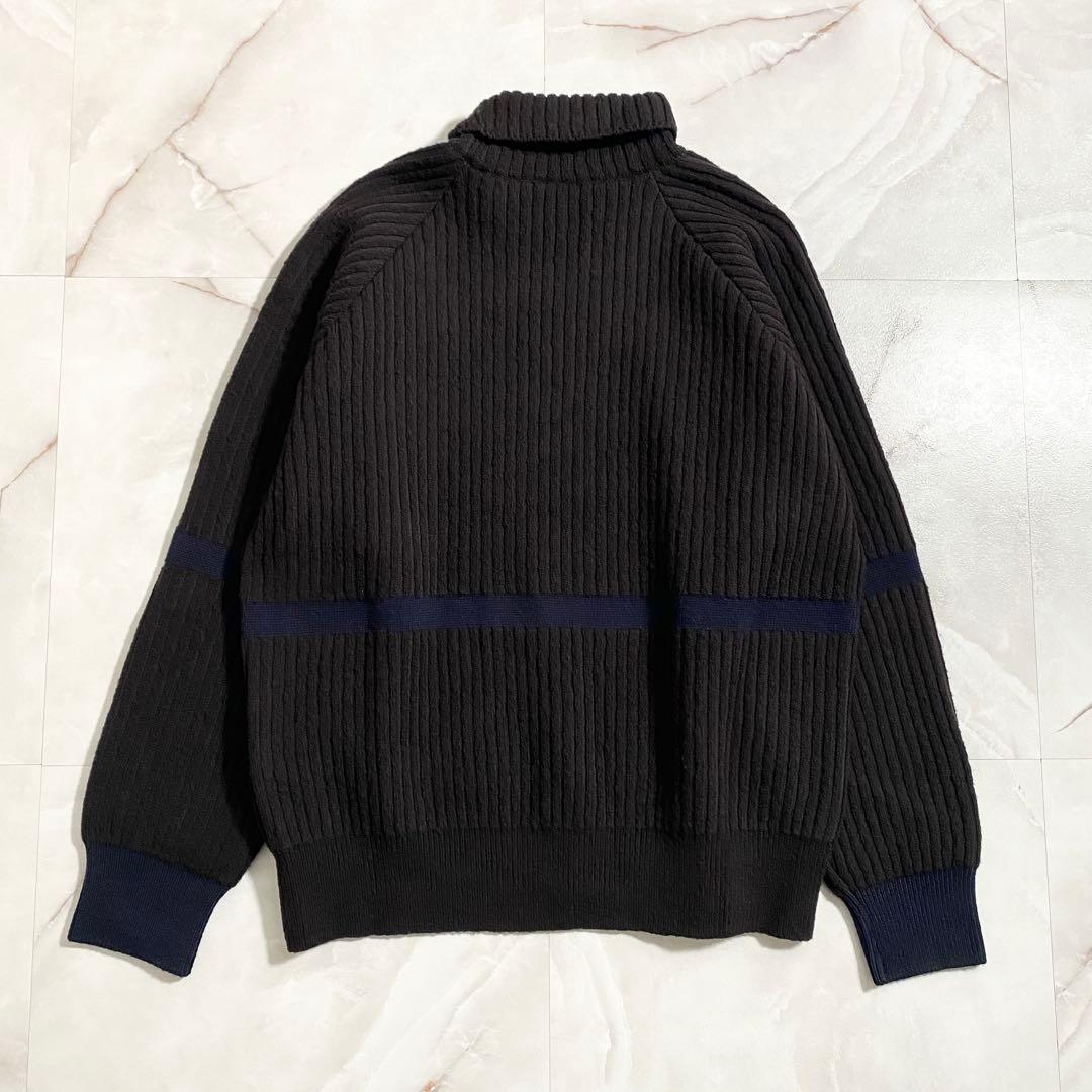 A17815 美品 シュタイン 22AW ハイネックリブニットプルオーバー 黒M