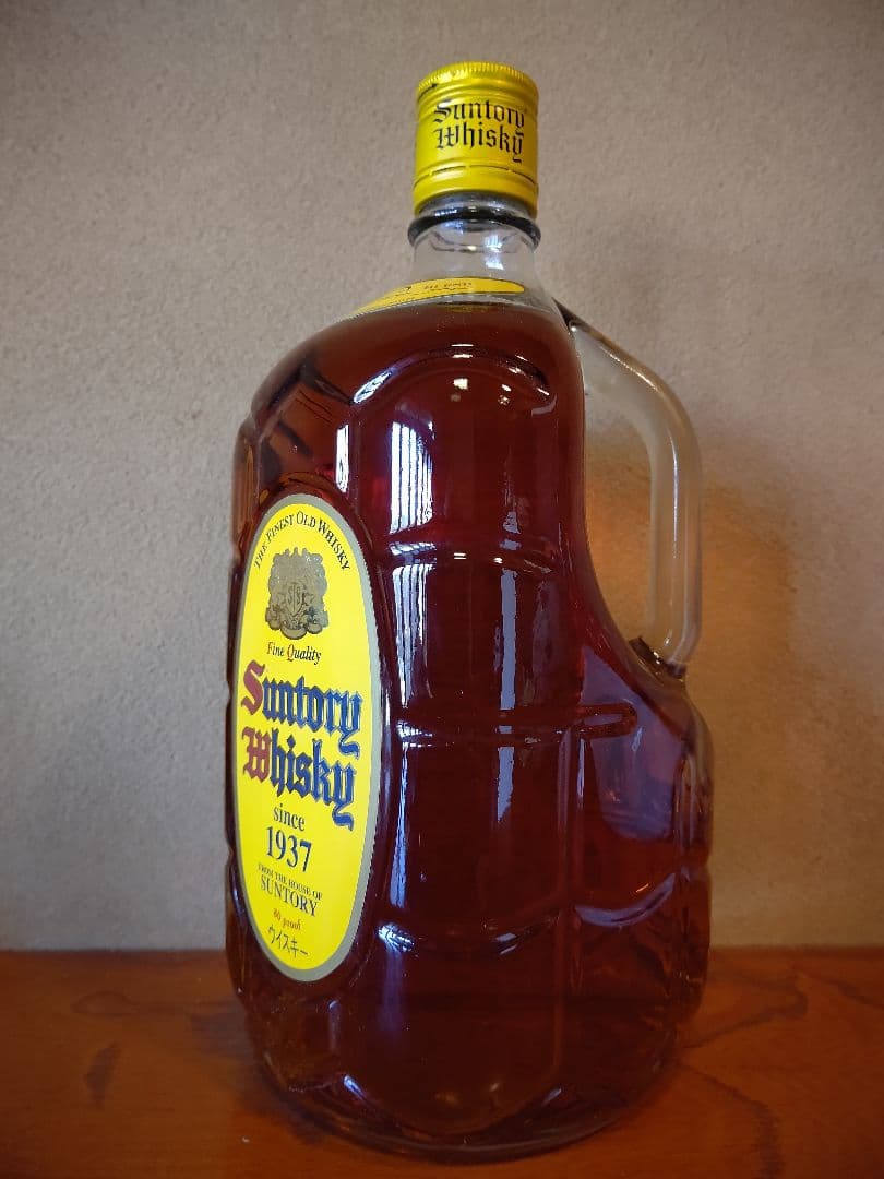 サントリーウイスキー 取っ手付き ガラス ボトル 角瓶 1920ml 終売品