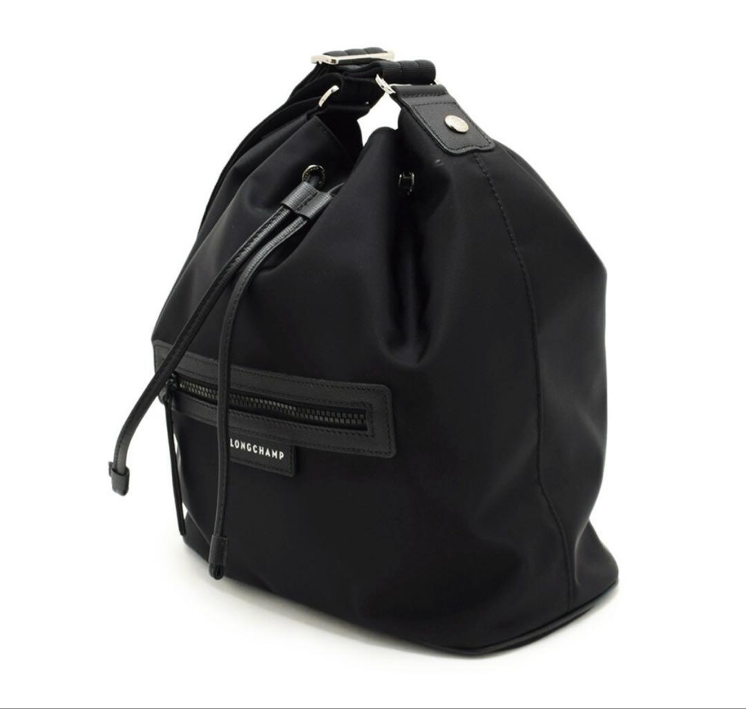 LONGCHAMP ブラック 巾着バッグ