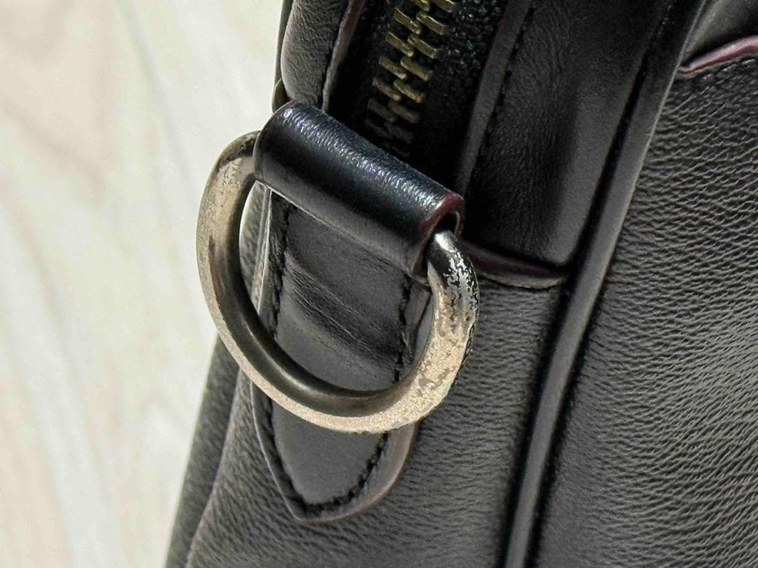 COACH コーチ ビジネスバッグ シグネチャー 黒系 レザー A4収納可