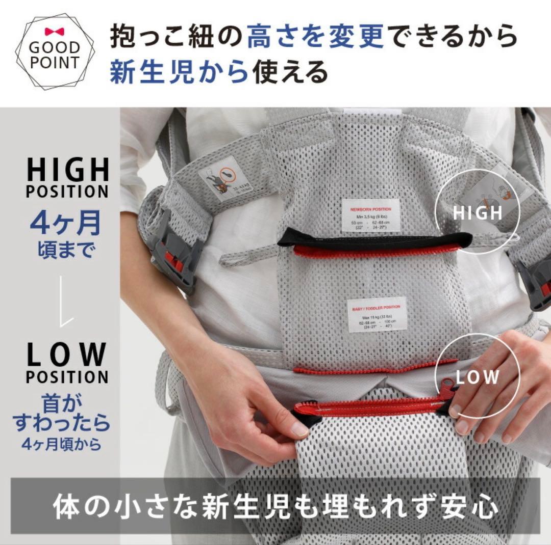 4way ベビービョルン ベビーキャリア シルバーメッシュ新生児から3歳まで