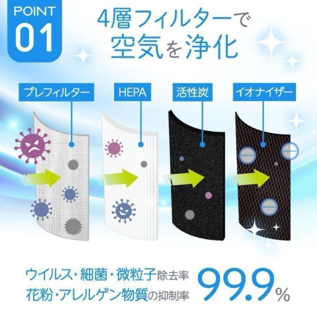 空気清浄機 小型 消臭 省エネ 花粉 脱臭機 たばこ 除菌／◯