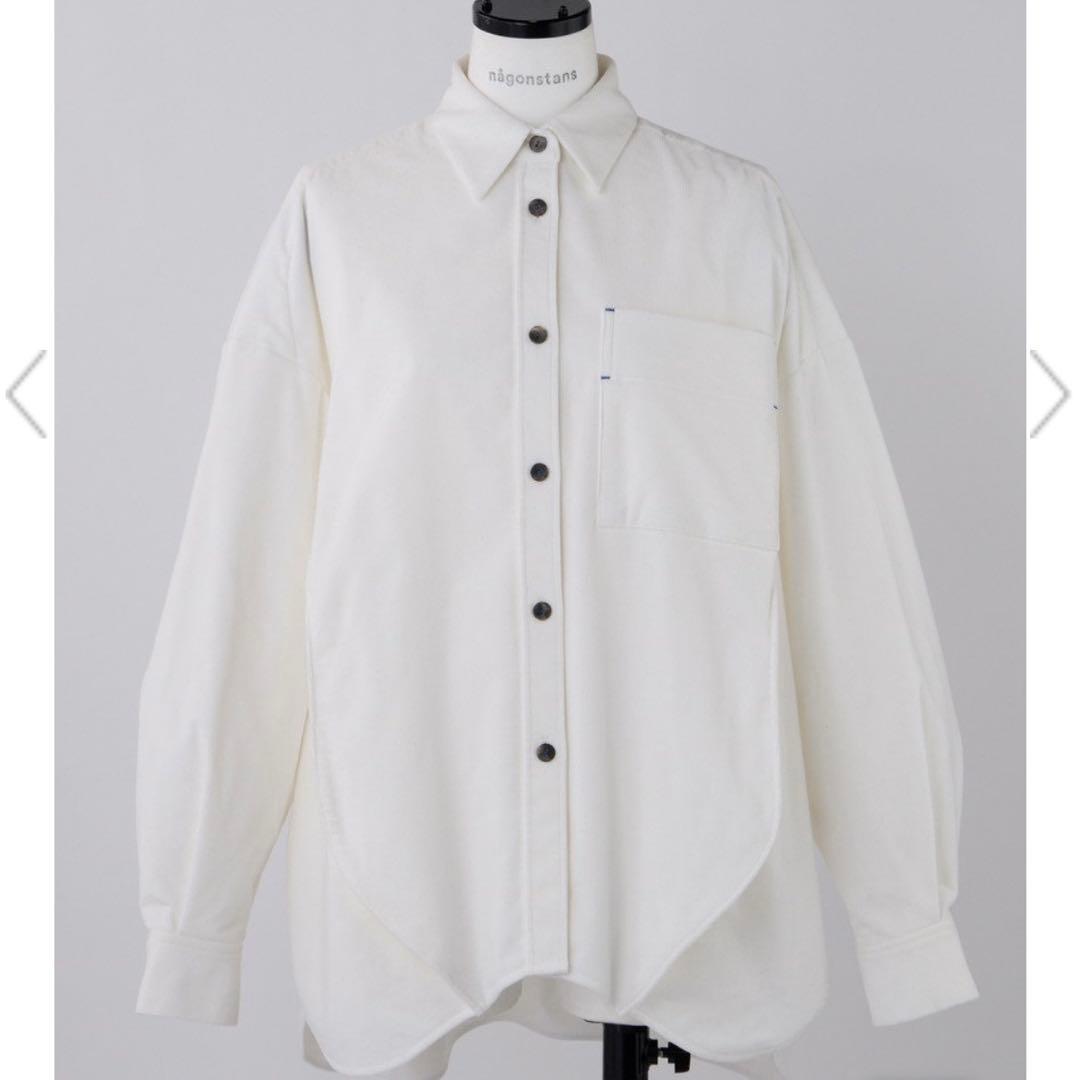 någontstans 24AW egg drape shirt ホワイト