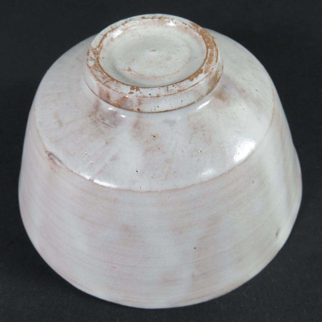 茶碗 白彩釉 粉引 実 共箱 木箱 ピンク 桃 茶道具 茶器 抹茶碗