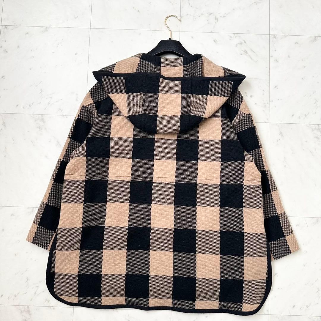 大きいサイズ❤️XL MaxMara マレーラ　フーデットコート　チェック　黒