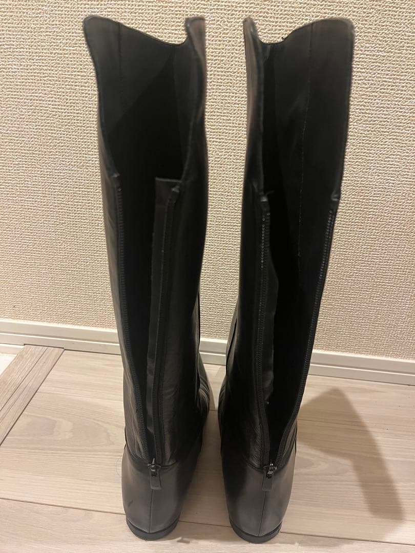 CORSO ROMA 9 レザー バックジップロングブーツ36