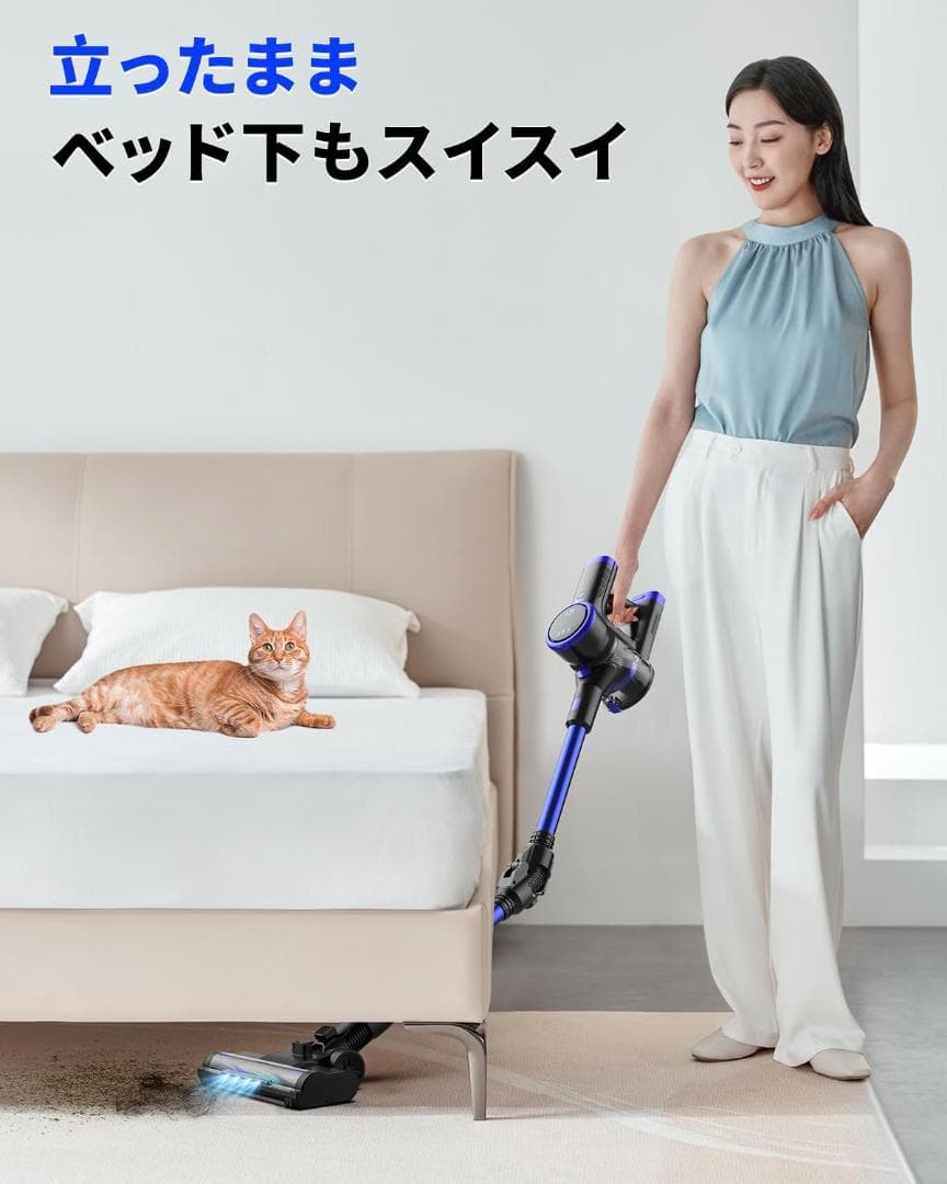 コードレス掃除機 Zyvrex ネイビーブルー スティッククリーナー 未使用品