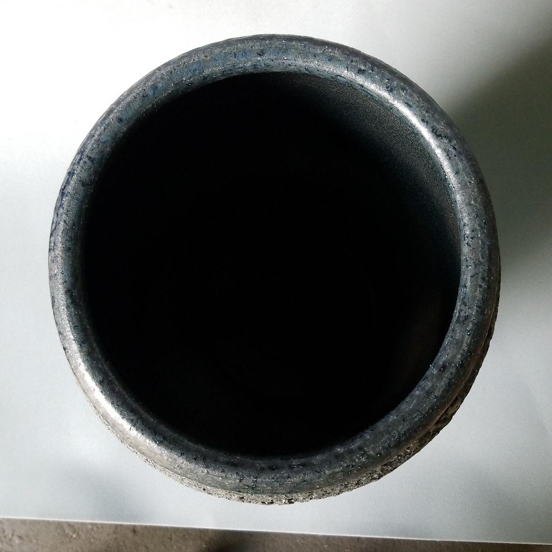 信楽焼傘立て  ツボ型前面模様 高さ４５cm