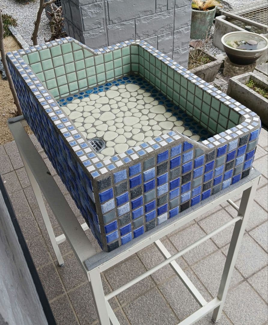 カサブランカタイルガーデンシンク約47cm×約37cm　スタンドセット