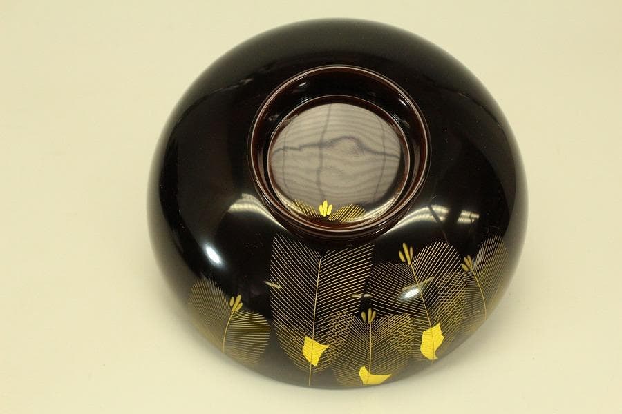 漆器の井助 沈金 若松 煮物椀 六客 美品(ZE586)
