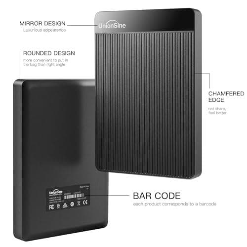 UnionSine 外付け ハードディスク 超薄型外付けHDD ポータブルハーm