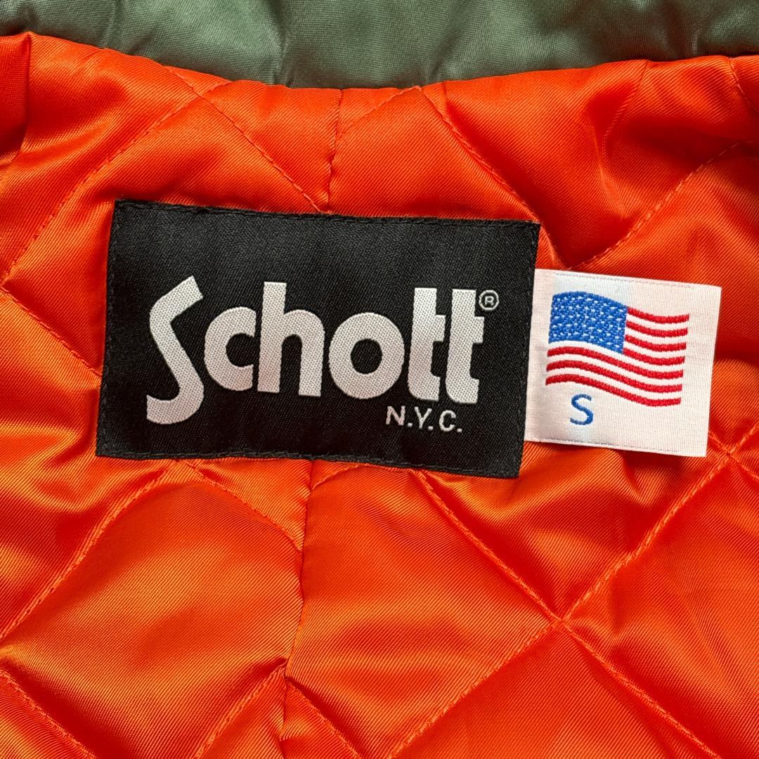 希少 Schott ナイロン ミリタリージャケット ダブルライダース N3B S
