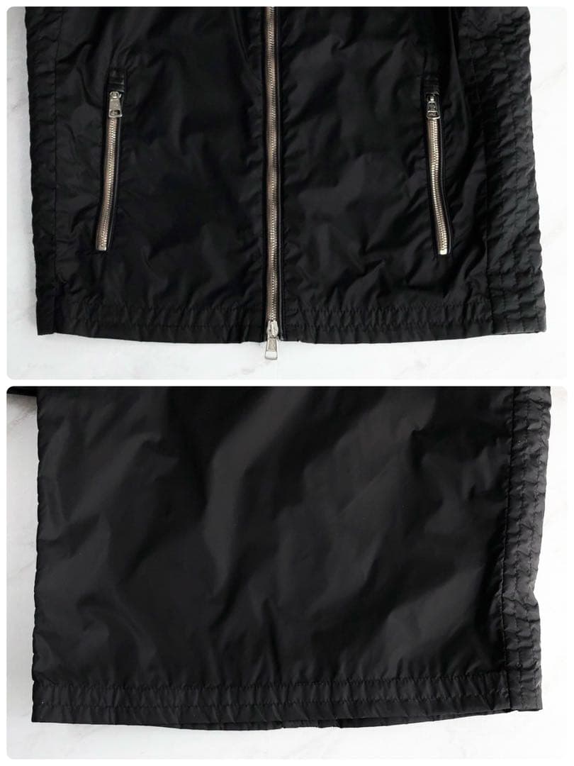 【極美品】MONCLER ナイロンジャケット ライダース レザー マグリア 黒