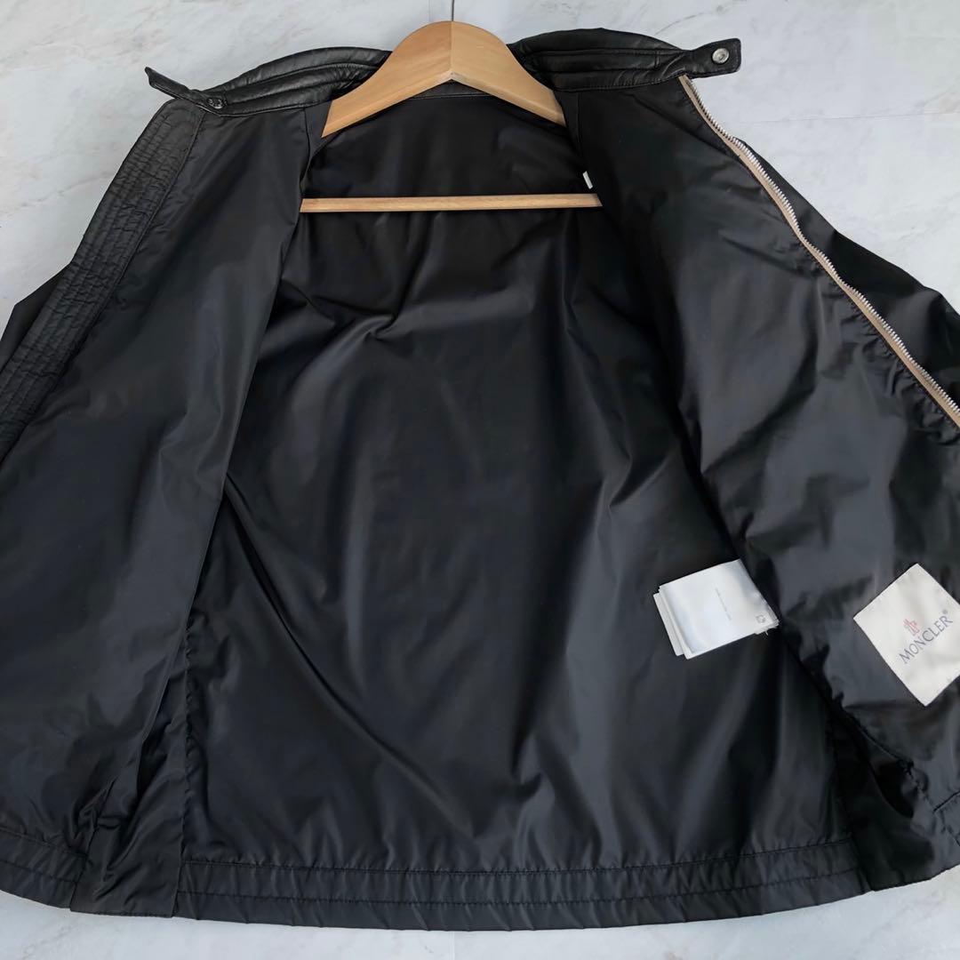 【極美品】MONCLER ナイロンジャケット ライダース レザー マグリア 黒