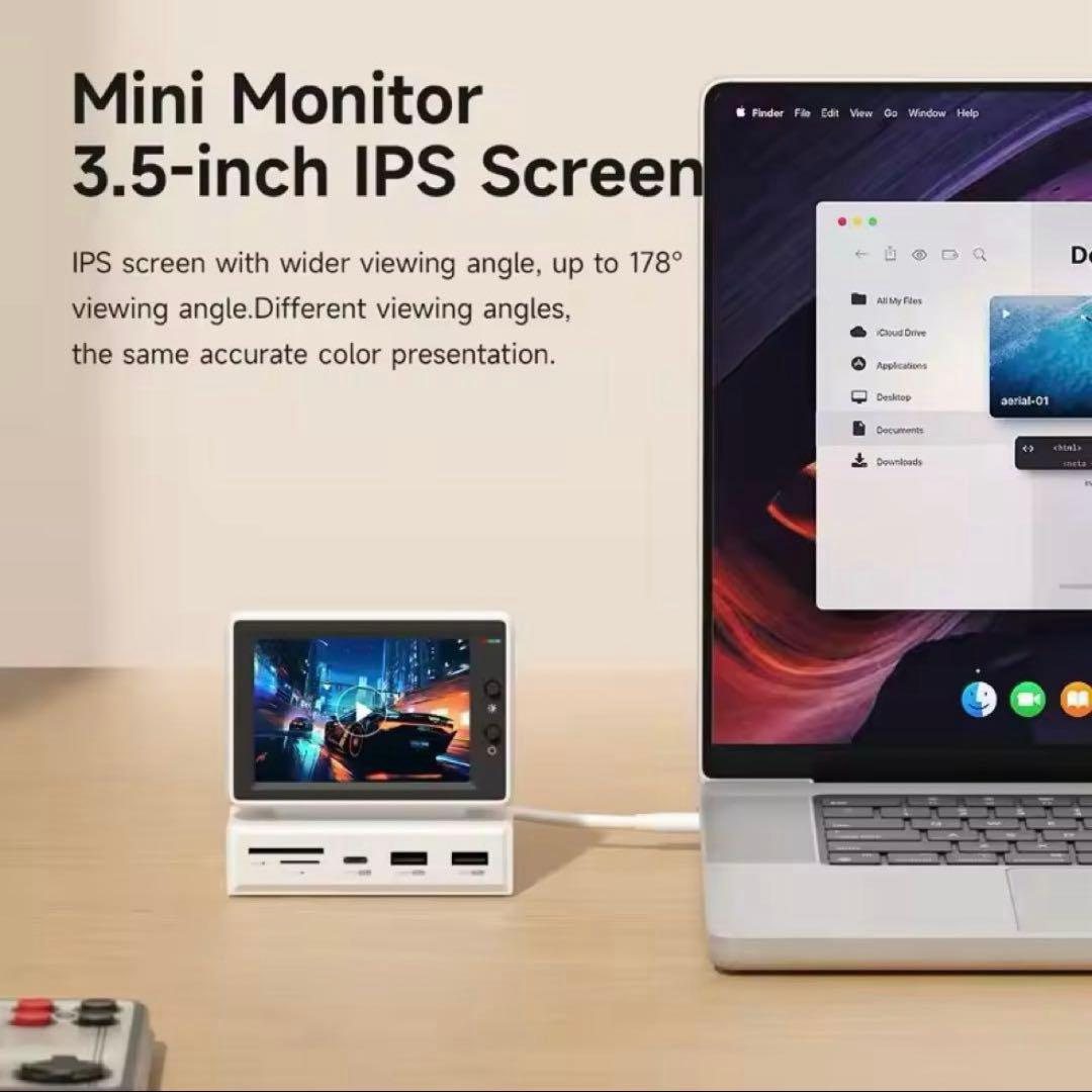 Hagibis IPS ミニモニター サブモニター 3.5インチ スクリーン