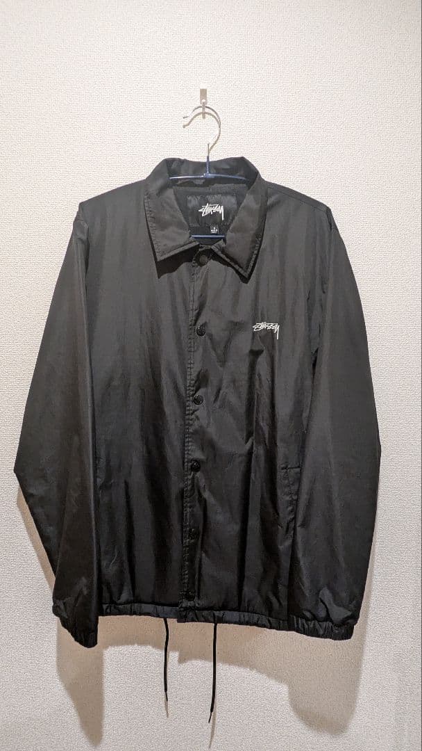 【美品:希少サイズ】Stussy ブラック ナイロンジャケット S