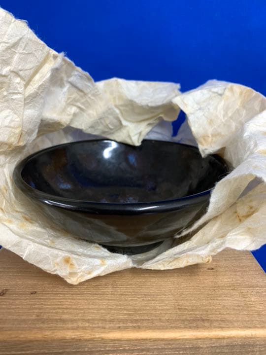 古美術　中国南宋時代藍斑天目茶碗　共箱　共紙XG6-1