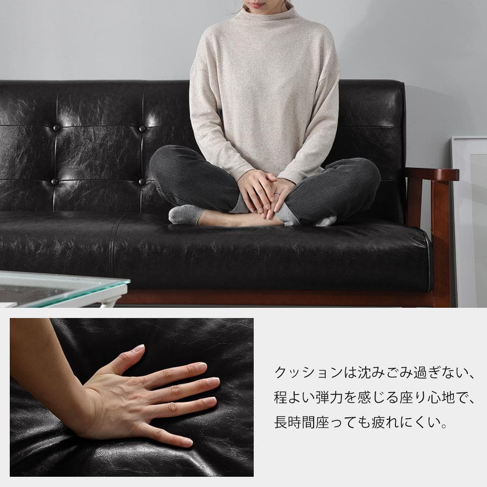 人気再入荷！【新品】2人掛けソファ ソファー　オシャレ　BLACK・ブラック