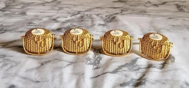 ナンタケットバスケット　ナプキンリング ４個セット　箱入り ゴールド
