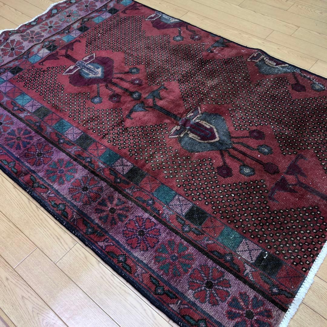 ペルシャ絨毯 ヴィンテージラグ 148×97cm 手織り オールドpersia