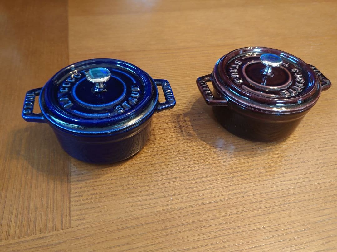 STAUB ピコ・ココット 10cm グランブルー/グレナディンレッド セット