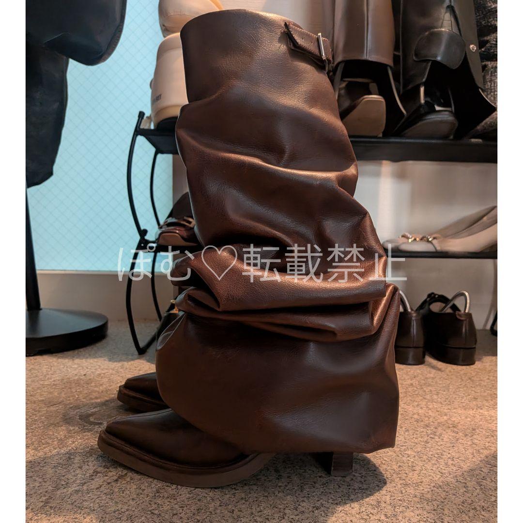 POOLDE／Melted Boots Brown／ボリュームブーツ／サイズ39