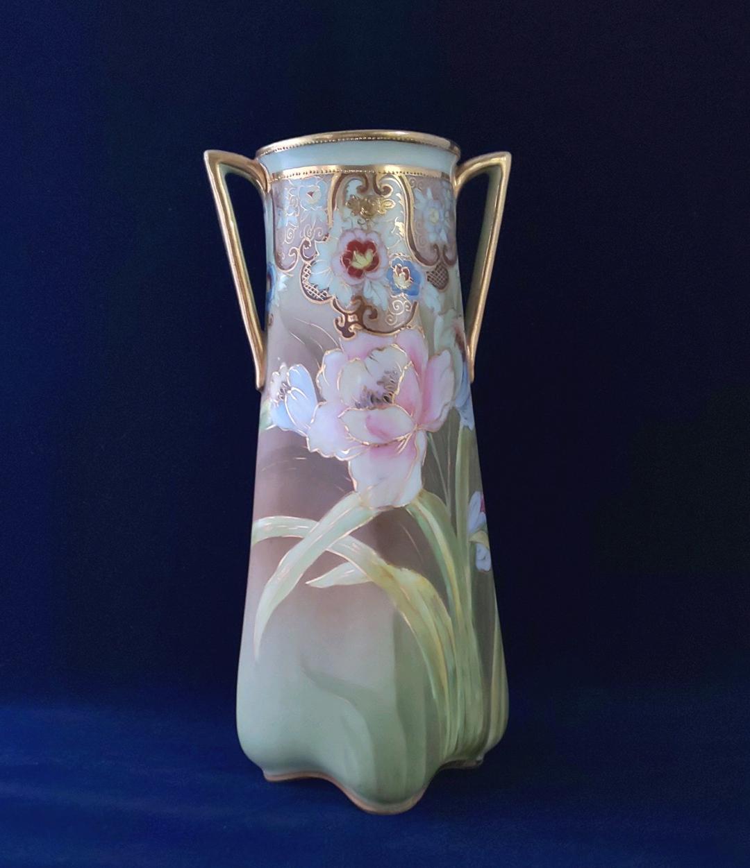 SALE❗️ オールドノリタケ  花瓶 欄の花  金彩  金点盛り 和の雰囲気