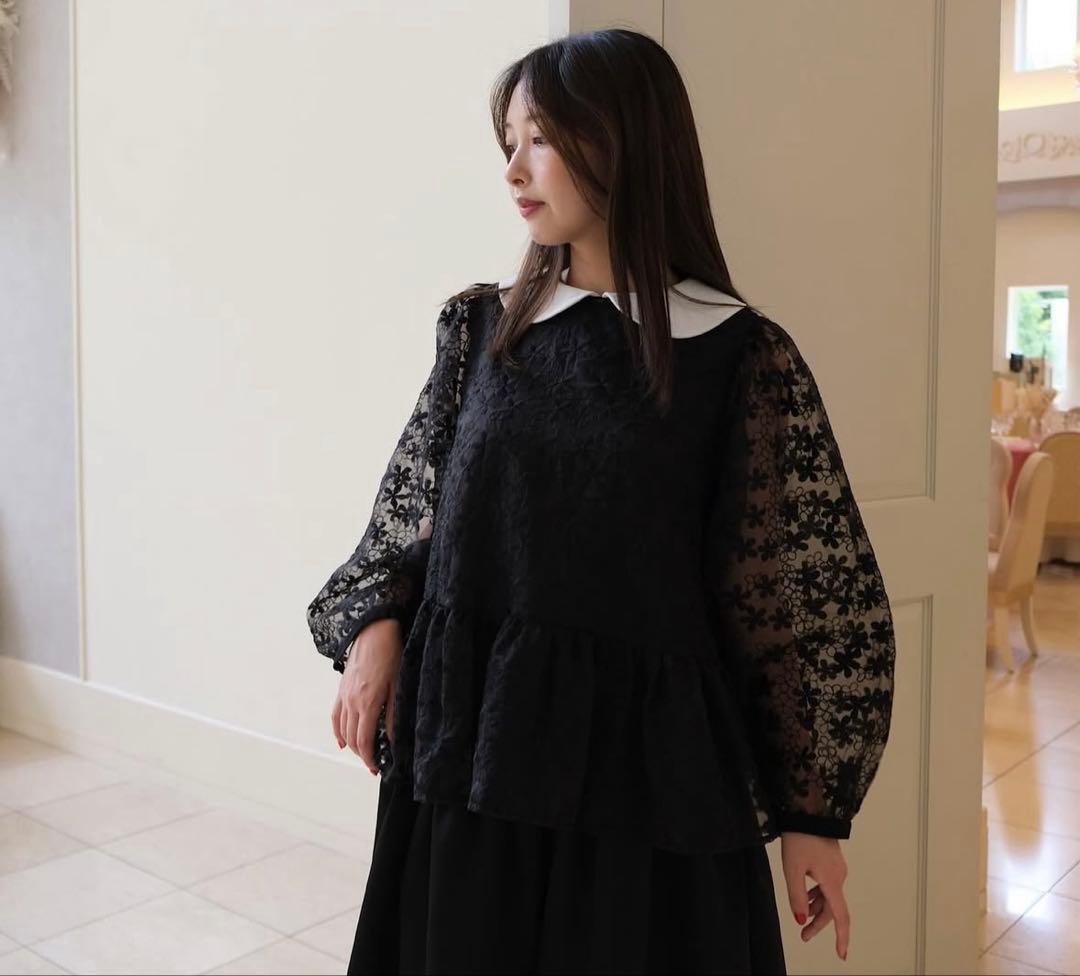 unminou フラワーレースカラーブラウス　アンミヌ　完売品