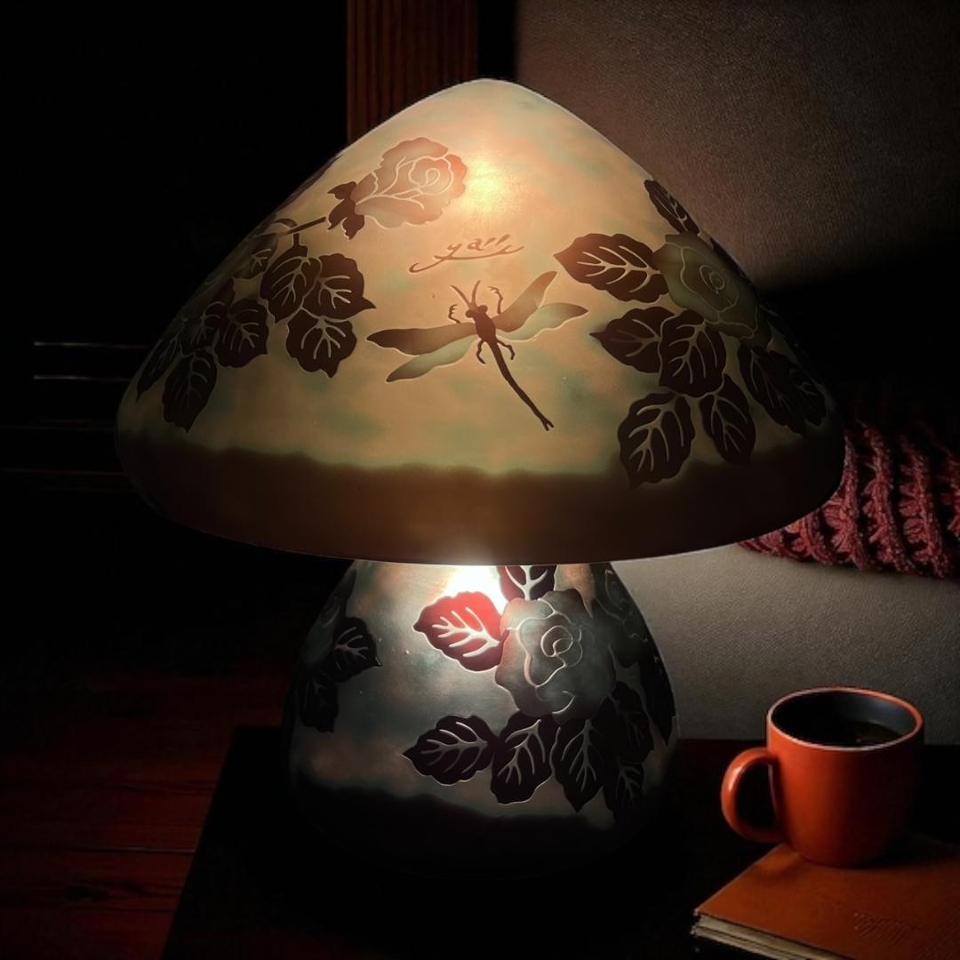 ガレ風　テーブルランプ　フロアランプ　アンティーク調　高さ31cm