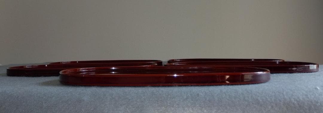 越前漆器　溜塗　極上品質菓子皿【多目的中皿】5客セット