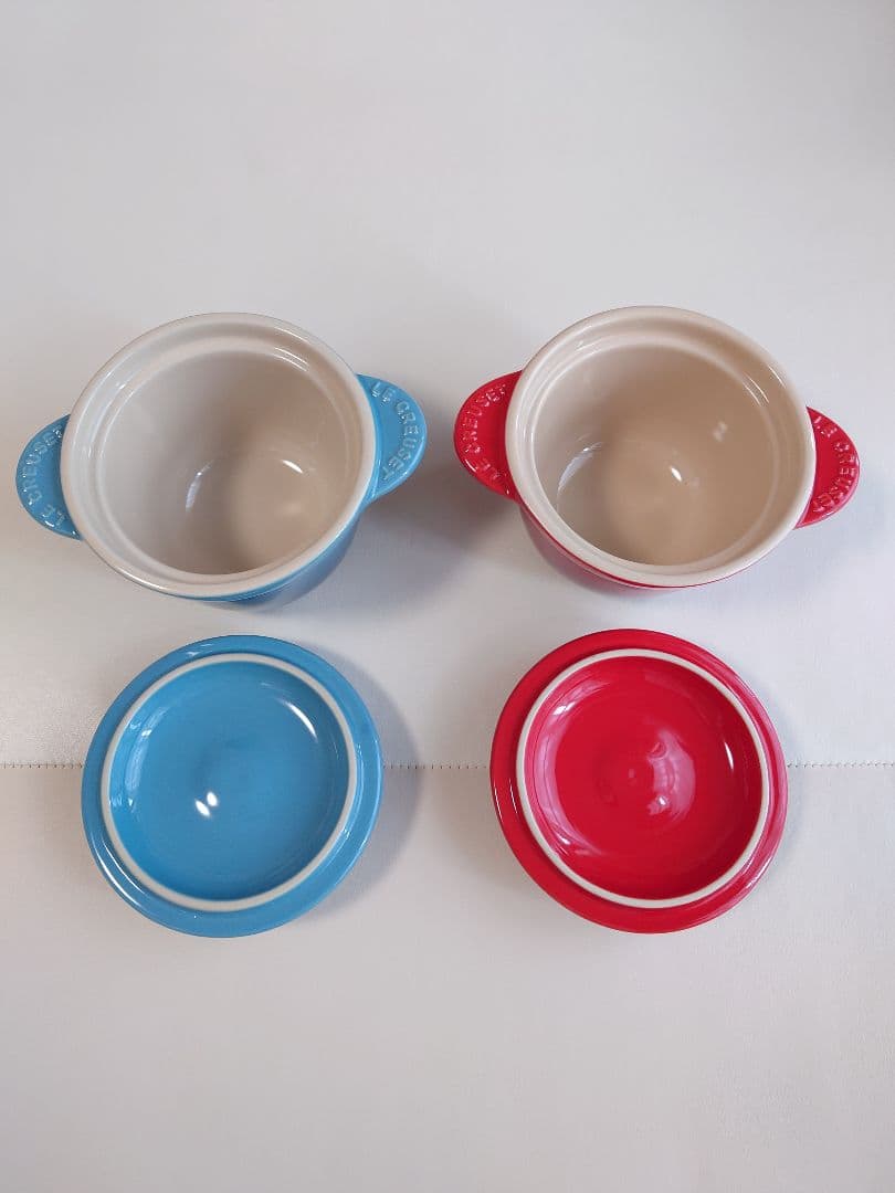 ル・クルーゼ ミニ ココット エブリィ 2個セット ブルー レッド 未使用